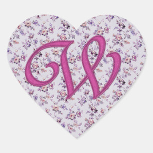 Monogram Floral  W Hart Sticker