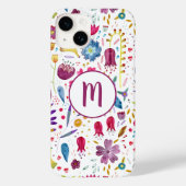 Monogram Floral Waterverf Case-Mate iPhone Case (Achterkant)