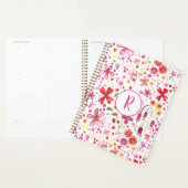 Monogram Floral Waterverf Modern Patroonplank Planner (Display)