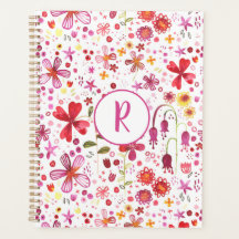 Monogram Floral Waterverf Modern Patroonplank