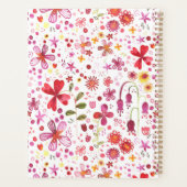 Monogram Floral Waterverf Modern Patroonplank Planner (Achterkant)