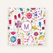Monogram Floral Waterverf Notitieboek (Voorkant)