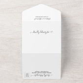 Monogram Floral Weddenschap in één uitnodiging (Buitenkant)