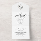 Monogram Floral Weddenschap in één uitnodiging (Binnen)