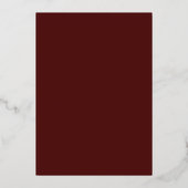  monogram | Floral Wedding Burgundy | Goud Folie Uitnodiging (Achterkant)