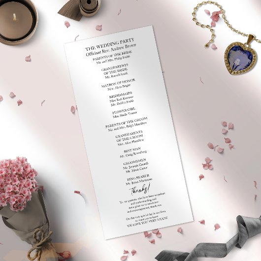 Monogram Floral Wedding Ceremony Programme