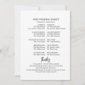 Monogram Floral Wedding Ceremony Programme Kaart (Achterkant)