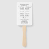 Monogram Floral Wedding Program Handje Fan Handwaaier (Achterkant)