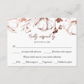 Monogram Floral Wedding RSVP Enclosure Kaart (Voorkant)