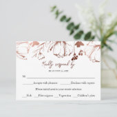 Monogram Floral Wedding RSVP Enclosure Kaart (Staand voorkant)