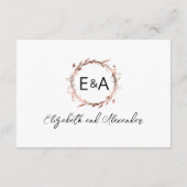 Monogram Floral Wedding RSVP Enclosure Kaart (Achterkant)
