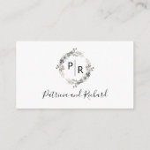Monogram Floral Wedding RSVP Enclosure Kaart (Achterkant)