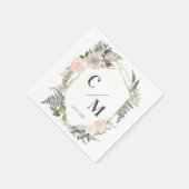 Monogram Floral Weddings Servet (Hoek)