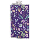 Monogram Floral Whimsical Boho Pattern Flask Heupfles (Links)
