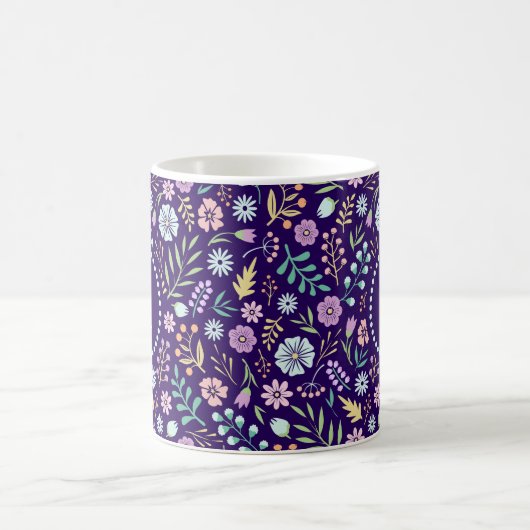 Monogram Floral Whimsical Boho Pattern Mok (Center)