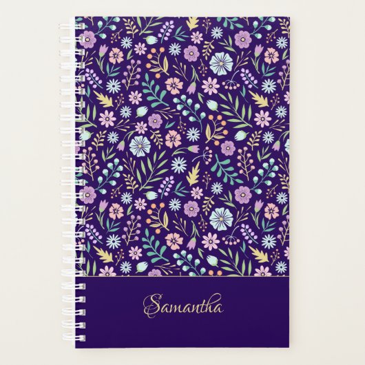 Monogram Floral Whimsical Boho Pattern Planner (Voorkant)