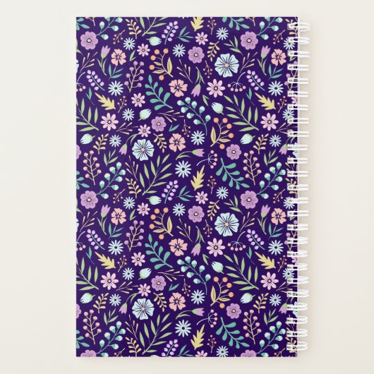 Monogram Floral Whimsical Boho Pattern Planner (Achterkant)