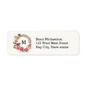  Monogram Floral Wreath Etiket (Voorkant)