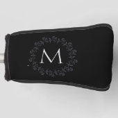 Monogram Floral Wreath Golf Head Hoesje Golfheadcover (Voorkant)