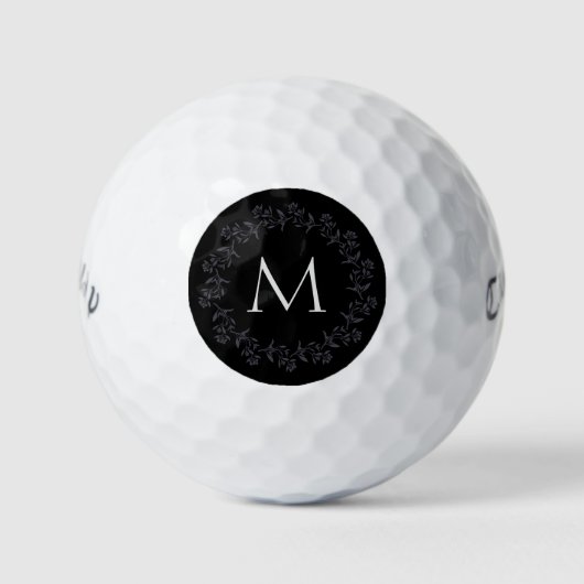 Monogram  Floral Wreath Golfballen (Voorkant)
