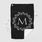 Monogram Floral Wreath Golfhanddoek (Insitu)