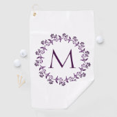 Monogram Floral Wreath Golfhanddoek (Insitu)