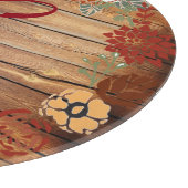 Monogram Floral Wreath op Barn Wood Snijplank (Hoek)