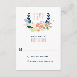 Monogram Floral Wreath | RSVP-kaart RSVP Kaartje