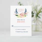 Monogram Floral Wreath | RSVP-kaart RSVP Kaartje (Staand voorkant)