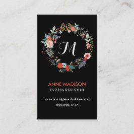 Monogram Floral Wreath Visitekaartje