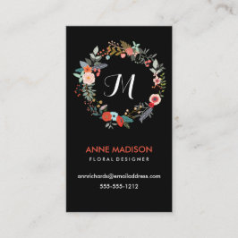 Monogram Floral Wreath Visitekaartje
