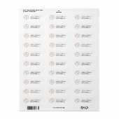 Monogram Floral Wreath Weddenschap Label (Full Sheet)