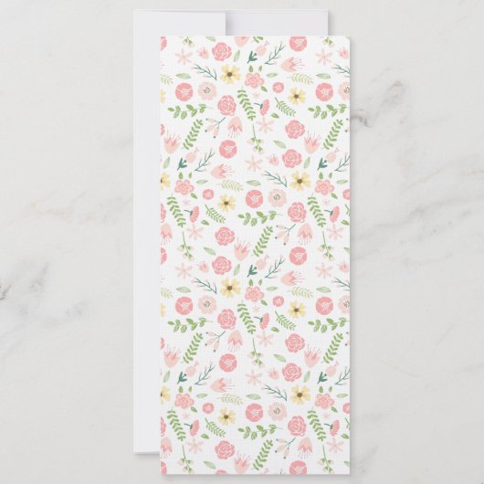 Monogram Floral Wreath Wedding Party Menu Kaart (Achterkant)