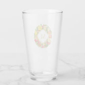 Monogram  Floral Wreath Wilde Rozen Glas (Achterkant)