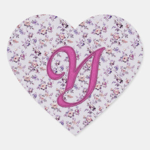 Monogram Floral  Y Hart Sticker