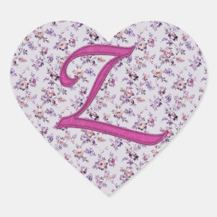 Monogram Floral Z Hart Sticker
