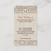 monogram florale visitekaartjes (Achterkant)