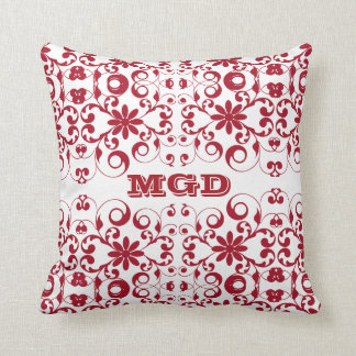 Monogram floreel shabby en chemisch patroon kussen