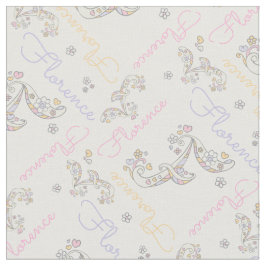 Monogram Florence naam en letter F stof