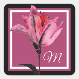 Monogram Florence Waterverf II Vierkante Sticker