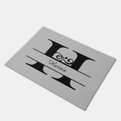 Monogram Flourish Letter H met naam Deurmat (Schuin)