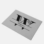 Monogram Flourish Letter W met naam Deurmat (Schuin)