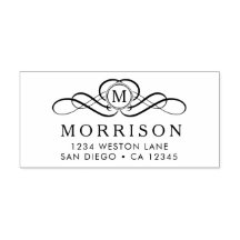 Monogram Flourish retouradres