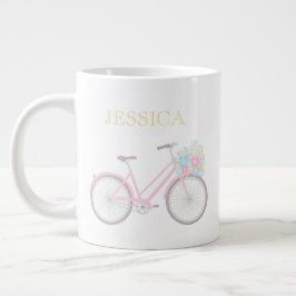 Monogram Flower Bicycle Cute Pastel Jumbo Mok