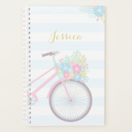 Monogram Flower Bicycle Cute Pastel Planner