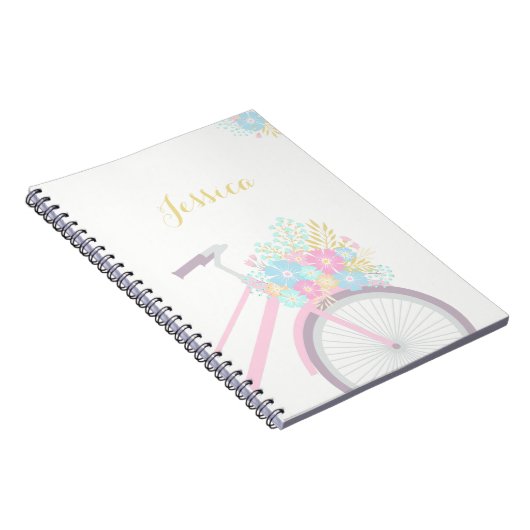 Monogram Flower Bicycle Notitieboek (80 pagina's B (Rechterzijde)