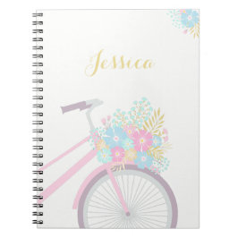 Monogram Flower Bicycle Notitieboek (80 pagina's B