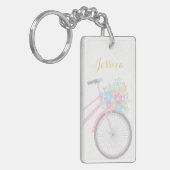 Monogram Flower Bicycle Wishing Great Day Sleutelh Sleutelhanger (Voorkant Links)