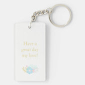 Monogram Flower Bicycle Wishing Great Day Sleutelh Sleutelhanger (achterkant)