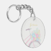 Monogram Flower Bicycle Wishing Great Day Sleutelh Sleutelhanger (Voorkant Links)